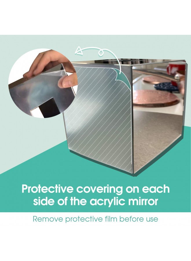 J JACKCUBE DESIGN JackCubeDesign Overall Acrylic Mirror Square Tissue Box Cover Holder Napkin Holder Organizer Stand(5.6 x 5.6 x 6.1 inches) - :MK219A - Image 4