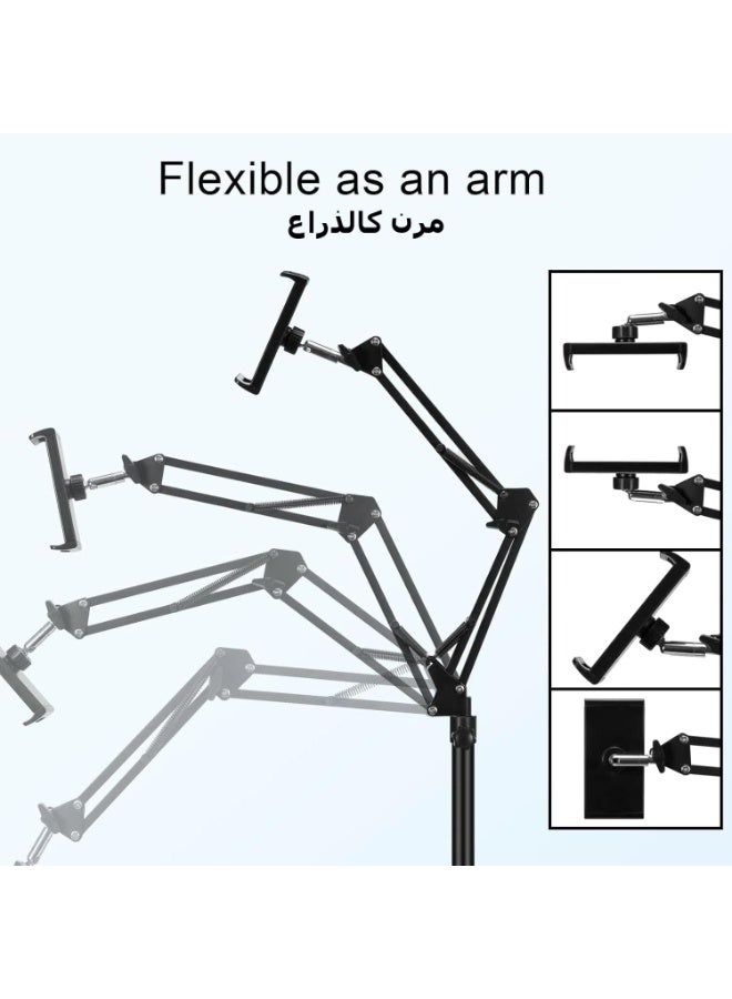 اكسيسن حامل أرضي للأجهزة اللوحية، حامل معدني قابل للتعديل وقابل للدوران 360 درجة، حامل هاتف لأجهزة iPad/iPhoneX/iPad Pro أو الأجهزة الأخرى مقاس 3.5~11 بوصة - Image 5