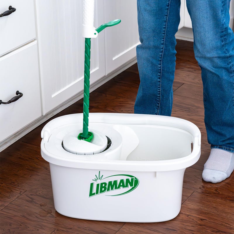 Libman Commercial Libman Lightning Spin Mop System Plus 3 Refill Head | Mop and Bucket with Wringer Set | Floor Mop | Spin Mop | Libman Mop | Mops for Floor Cleaning | Hardwood Floor Mop | 4 Total Mop Heads Included - Image 4