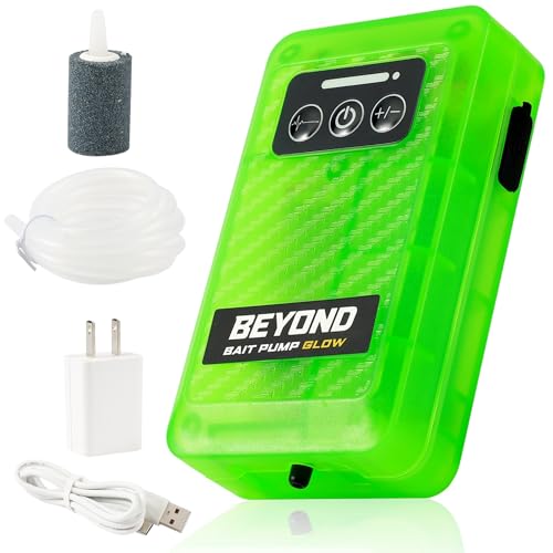 Beyond Braid Beyond Bait Pump Rechargeable Aerator - Portable Glow in The Dark Bubbler – 4 Speed Portable Live Bait Aerator with XL Air Stone – Water-Resistant, Keeps Your Bait Alive Longer - Image 1