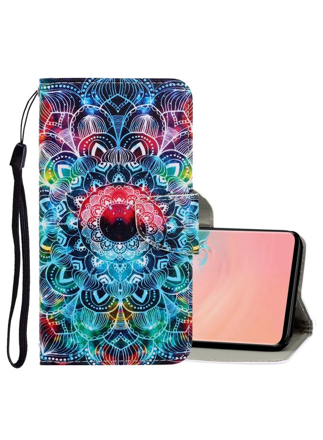 زبون جراب لهاتف Galaxy S10e، جراب جلدي من البولي يوريثان بتصميم ثلاثي الأبعاد ملون، مع حامل وفتحات للبطاقات ومحفظة - Image 1