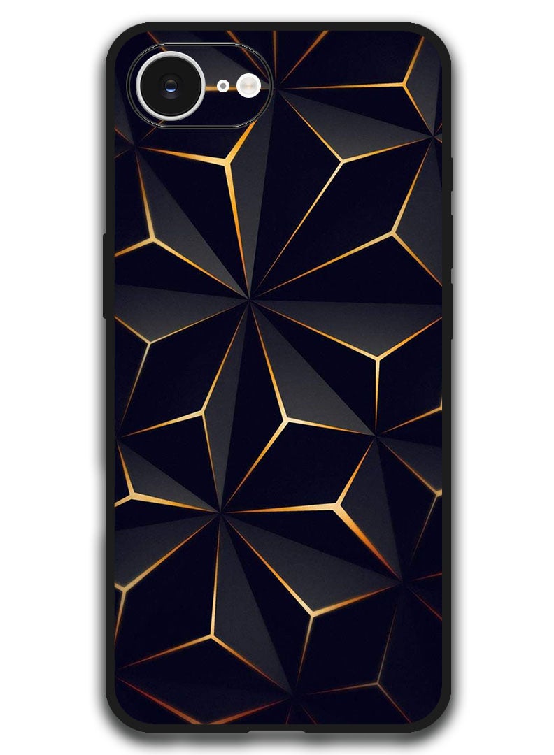 Theodor Case Compatible with Apple iPhone 17e / 16e 6.1 Inch Protection Shockproof Bumper Cover - Black Gold Patter - Image 1