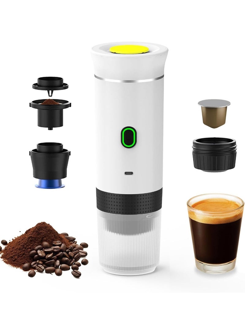 Bukela Cordless Coffee Machine for Car Home Travel 3 in 1 Electric Coffee Maker Work With Capsule and Ground Coffee 15Bar Mini Cold Brew and Heating Coffee Maker with 150ml Cup - Image 1