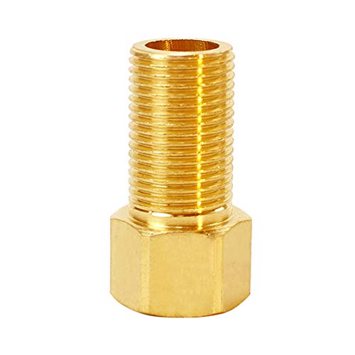 Hooshing 2PCS Brass Pipe Fitting 1/2" Female to 1/2" Male Straight Thread Pipe Extension Connector Length 1.97 Inch/50mm - Image 5