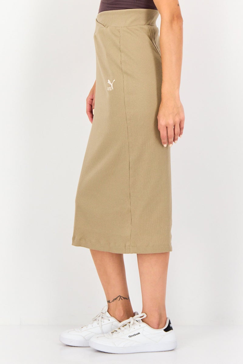 PUMA تنورة خارجية مزينة بشعار للنساء، تان - Image 2