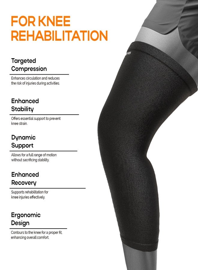 IMPETUS Knee Caps for Men & Women, Compression Knee Support for Pain Relief, Sports, Gym, Daily use, Running & Workout Knee Sleeves | Knee Guard- Black, Medium (Pair) - Image 2