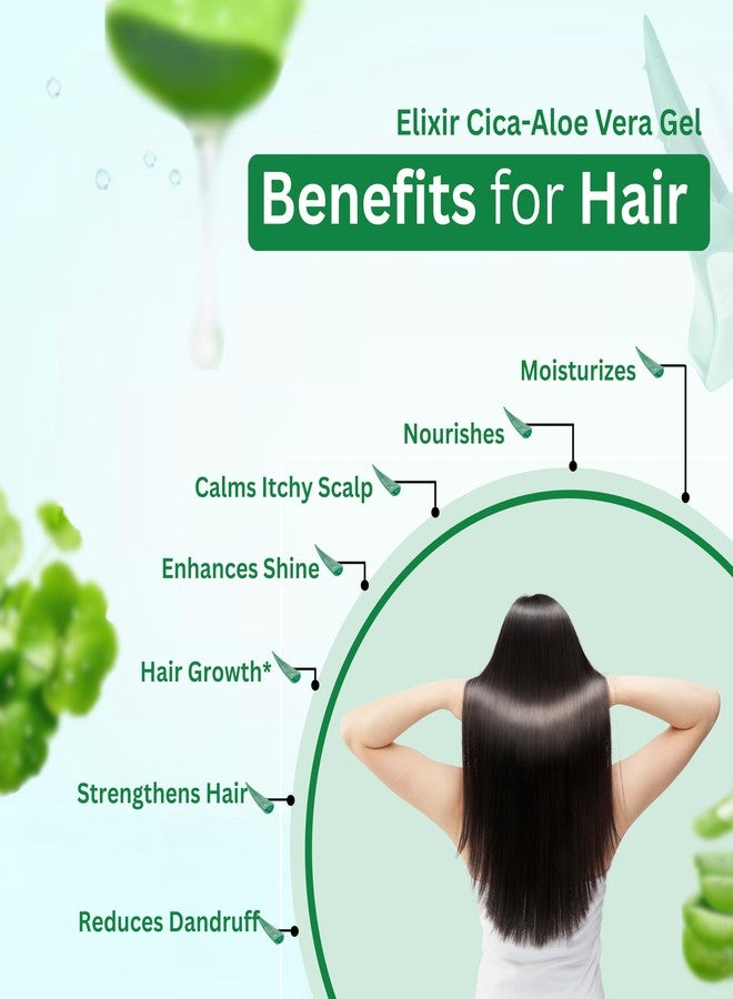 CIPHER Elixir Cica-Aloe Gel - Pure Aloe Vera Hair Gel for Scalp | Nourishes and Hydrates Hair | 2X Shiner, Smoother HairGel | Pre-Wash HairCream for Women & Men- 200ml - Image 2