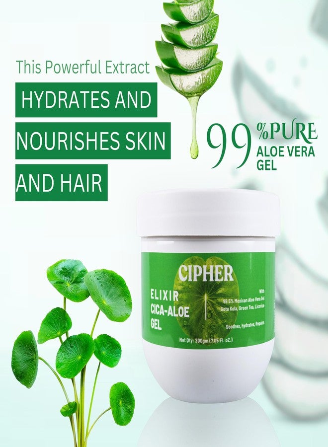 CIPHER Elixir Cica-Aloe Gel - Pure Aloe Vera Hair Gel for Scalp | Nourishes and Hydrates Hair | 2X Shiner, Smoother HairGel | Pre-Wash HairCream for Women & Men- 200ml - Image 4
