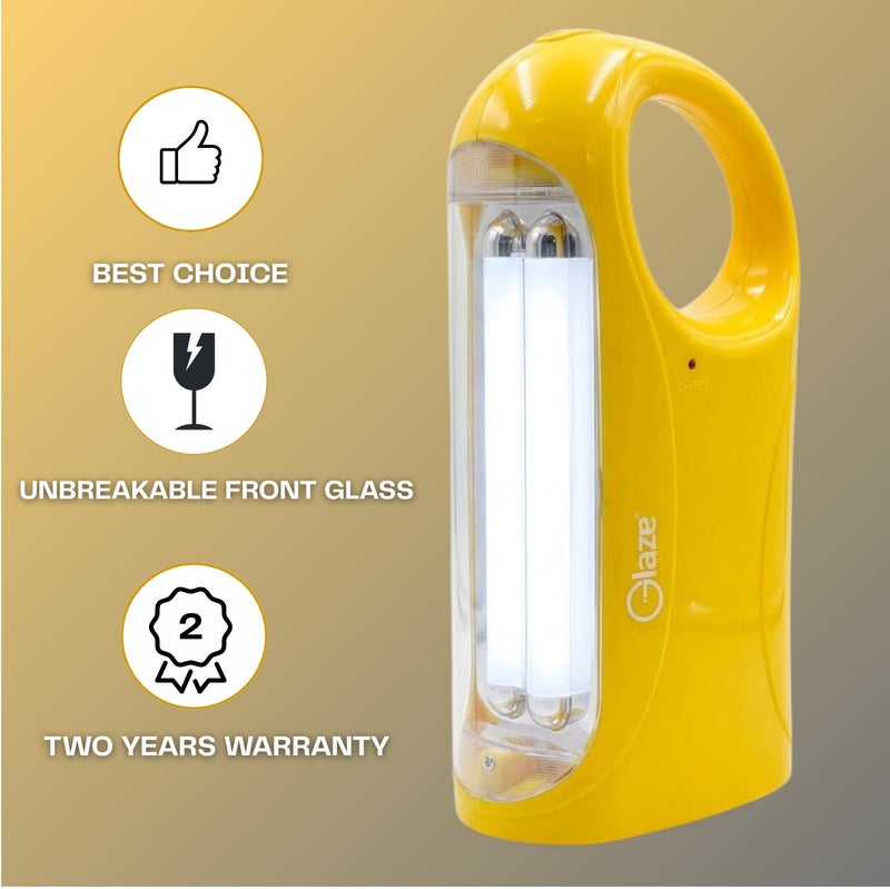 جليز فانوس إضاءة طوارئ LED قابل لإعادة الشحن – مصباح تخييم محمول مزوّد بأنبوبين SMD، شحن سريع عبر USB Type-C، وبطارية تدوم لفترة طويلة للاستخدام في انقطاع الكهرباء بالمنزل والتخييم الخارجي - Image 5