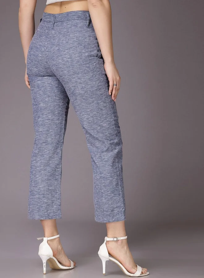 Freehand Freehand Women Navy Regular Fit Melange Pants