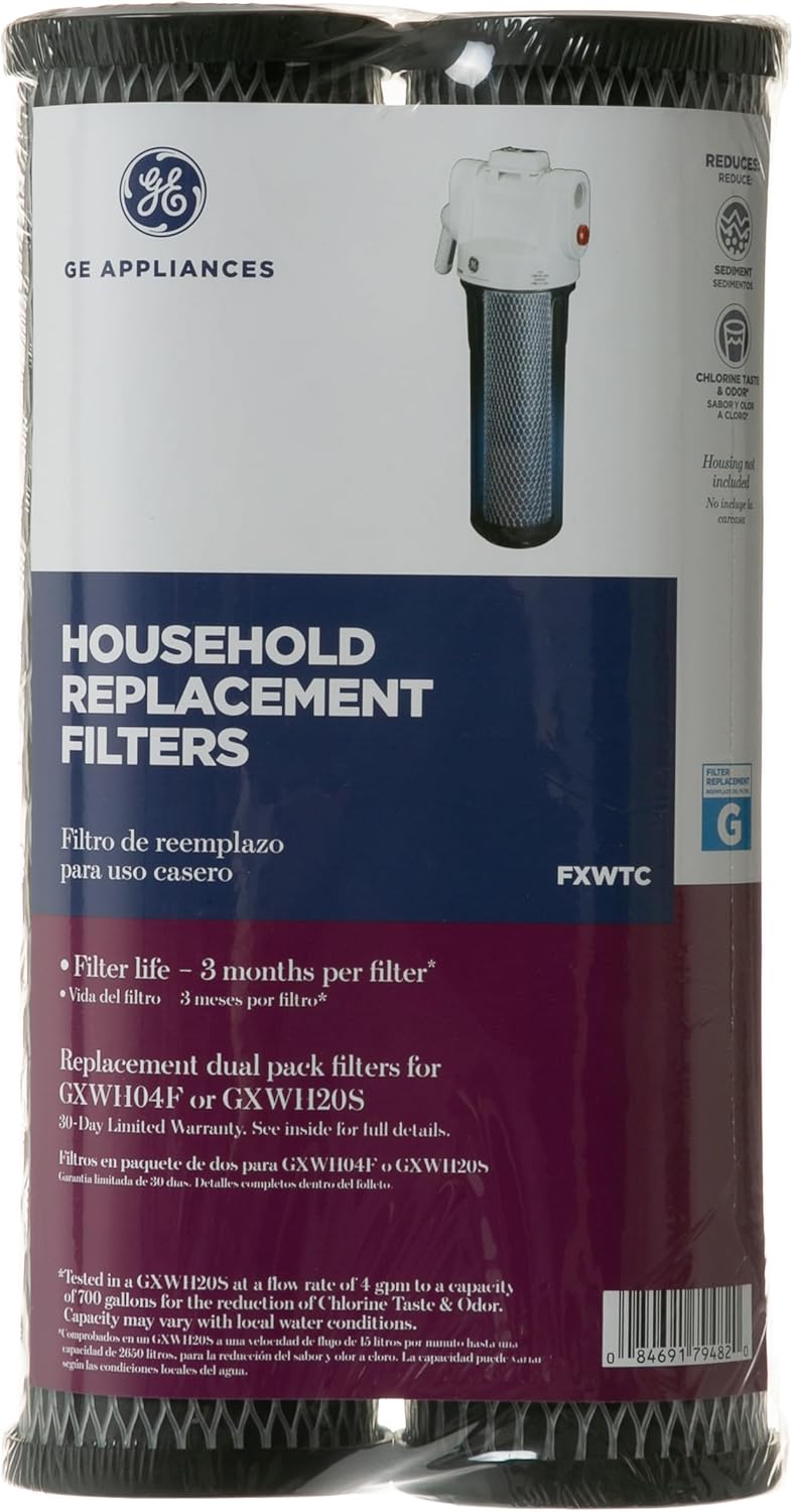 GE FXWTC Whole Home System Replacement Filter Set - Pack of 2, Black, 9.00 x 5.00 x 2.00 inches - Image 2