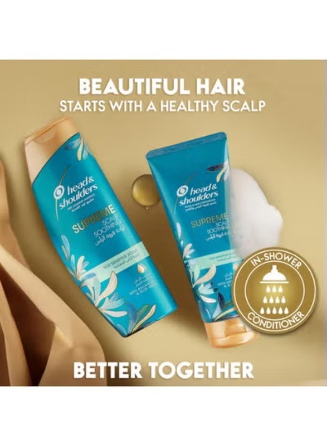 Head & Shoulders Supreme Anti-Dandruff Shampoo With Argan Oil And Aloe Vera For Sensitive Scalp Soothing, 400ml & Supreme Scalp And Hair Conditioner With Argan Oil Aloe Vera For Sensitive Soothing, 200ML - Image 1