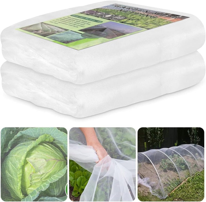 Proxima Direct 2 PCS 2.5x6 m Garden Mesh Netting, Greenhouse Protection Net Reusable Plant Covers for Protect Vegetables Fruits Plant Flower Crop Screen Barrier Net Row Covers - Image 1