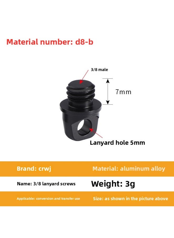 Generic Camera Shoulder Strap Screw Pan/tilt Stainless Steel Inch 1/4 Screw Strap Ring Screw Tripod Accessories Photography-Body Color:D8b-3/8 Male  - Image 1