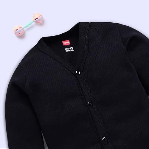 Luv Lap LuvLap Boys & Girls Full Sleeve Thermal Front Open Top & Pyjama Sets Pack Of 2, Black, L (6 to 12 Months) - Image 4