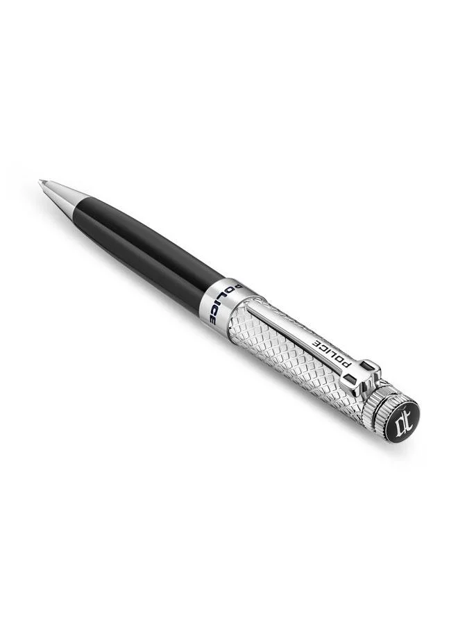 بوليس Amasis Twist Ballpoint Pen, Stainless Steel & Enamel Barrel, Blue Ink
