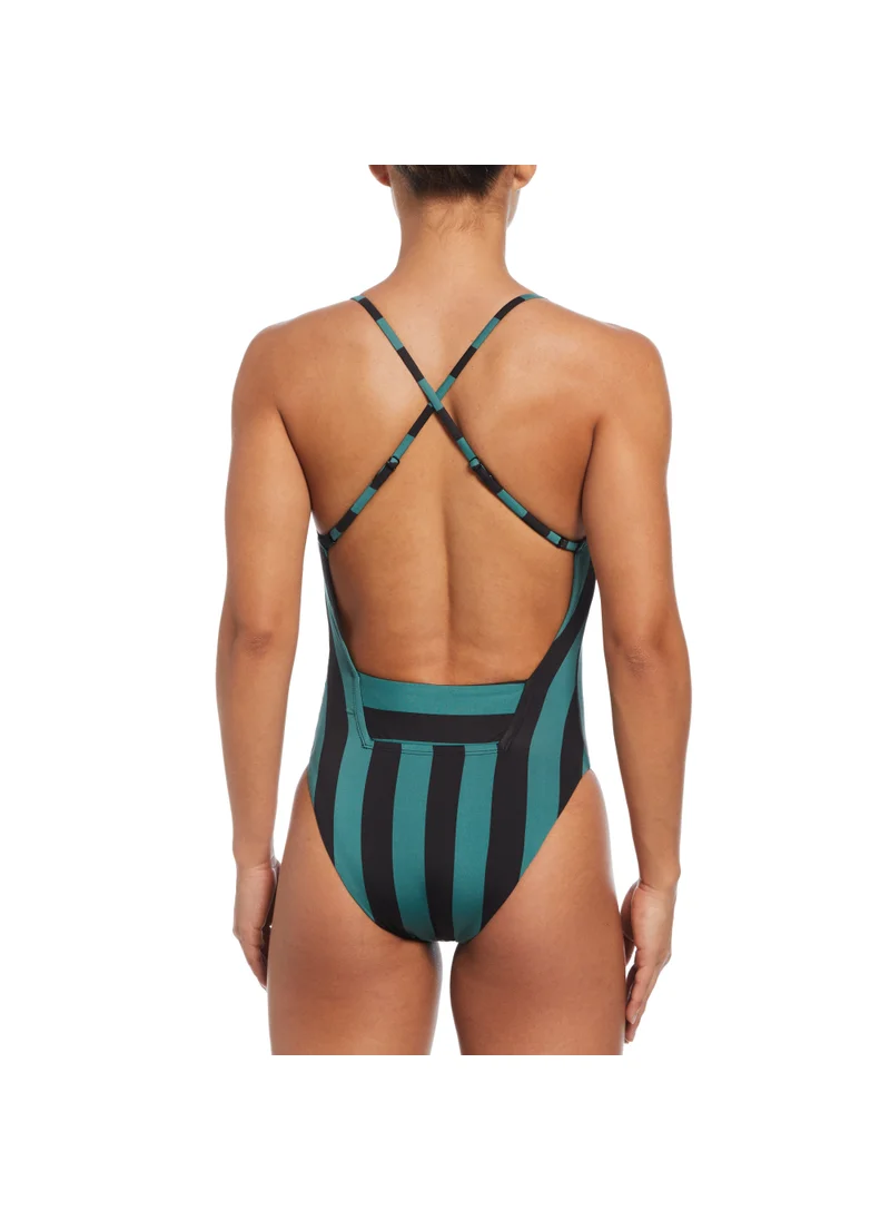 Nike Women's V-Neck One-Piece Swimsuit