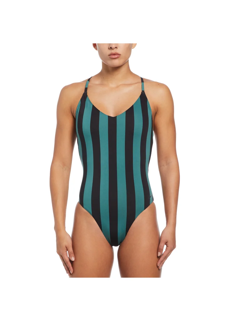 Nike Women's V-Neck One-Piece Swimsuit