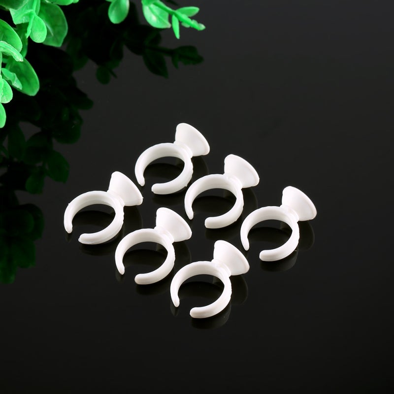 Eyebrow Tattoo Ink Rings 50pcs Plastic Disposable Makeup Holder - Easy Cleanup Pigment Holder for Eyebrow Tattoo Artists - Image 2