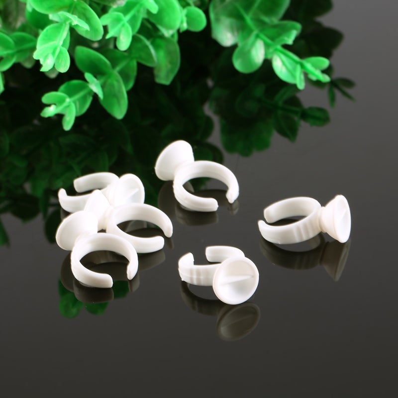 Eyebrow Tattoo Ink Rings 50pcs Plastic Disposable Makeup Holder - Easy Cleanup Pigment Holder for Eyebrow Tattoo Artists - Image 3