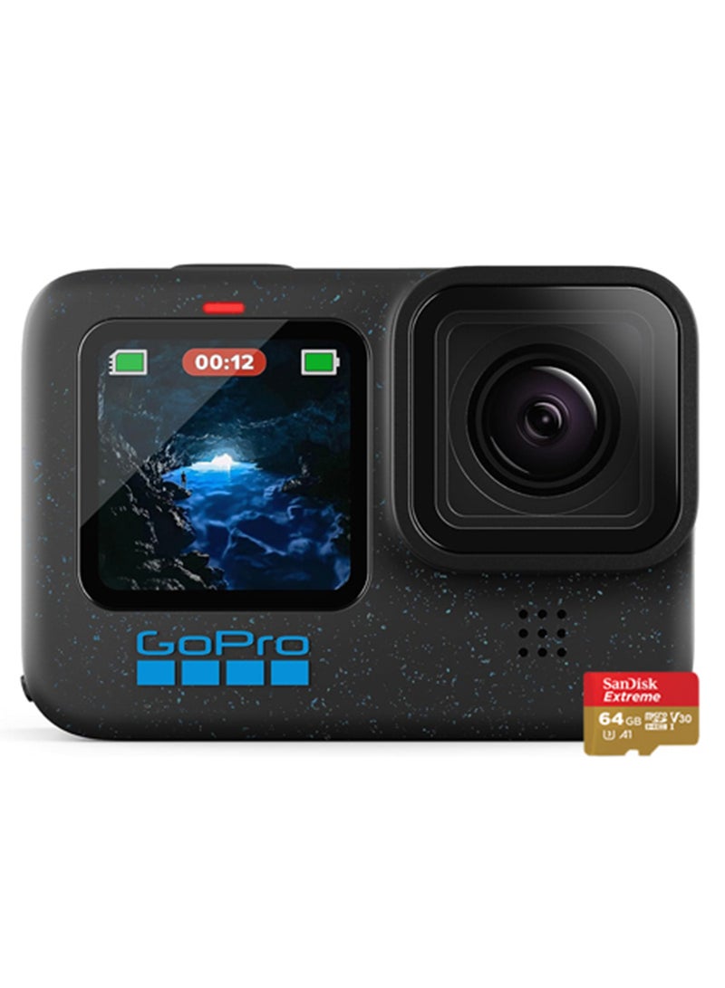 جو برو كاميرا HERO12 سوداء مقاومة للماء مع بطاقة Extreme MicroSDXC UHS-I سعة 512.0 جيجابايت - Image 1