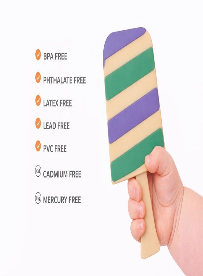 Babyblu The Popsicle | Silicone Ice Cream Shape Baby Teether Multicolor | Silicone Teething Toy for Infants & Toddlers | Baby Teether for Chewing & Gum Stimulation - Image 3