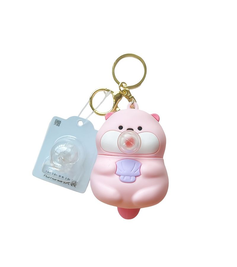 Pink Raccoon Bubble Toy Relieves Stress Cube Sensory for Keychain Backpack - Image 3