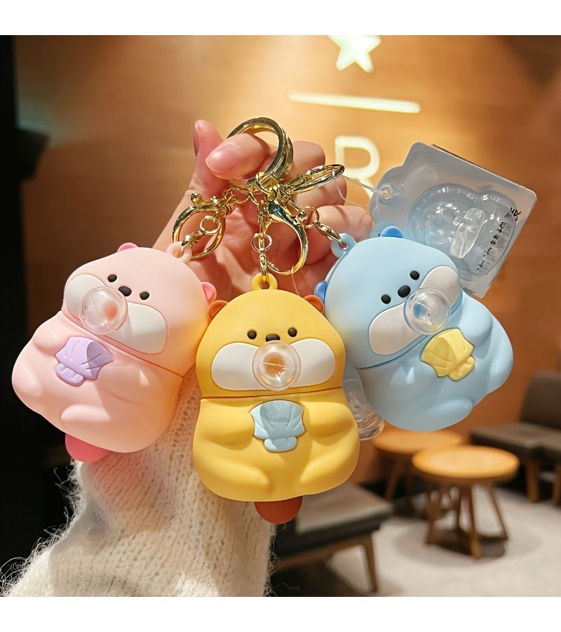 Pink Raccoon Bubble Toy Relieves Stress Cube Sensory for Keychain Backpack - Image 4