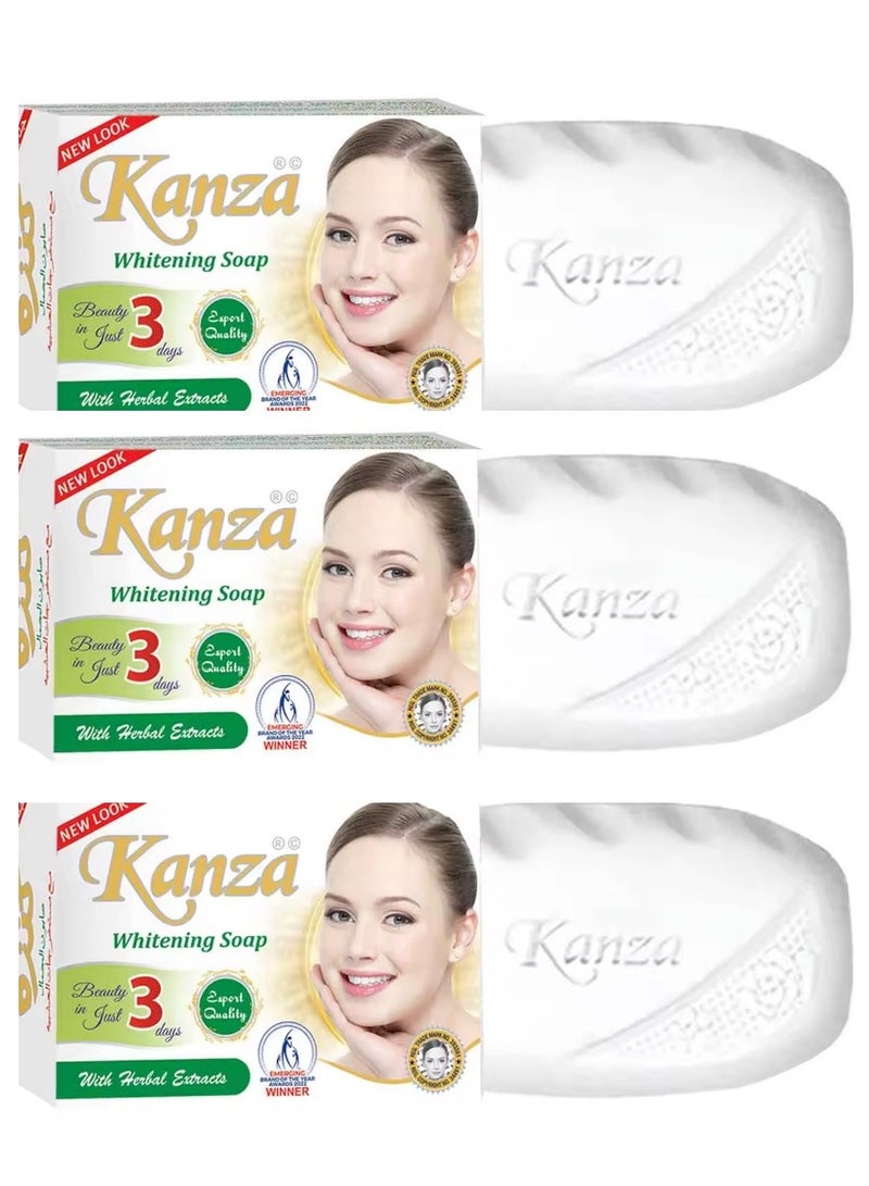 كنزه 3 قطع من  صابون تفتيح البشرة 100  جرام