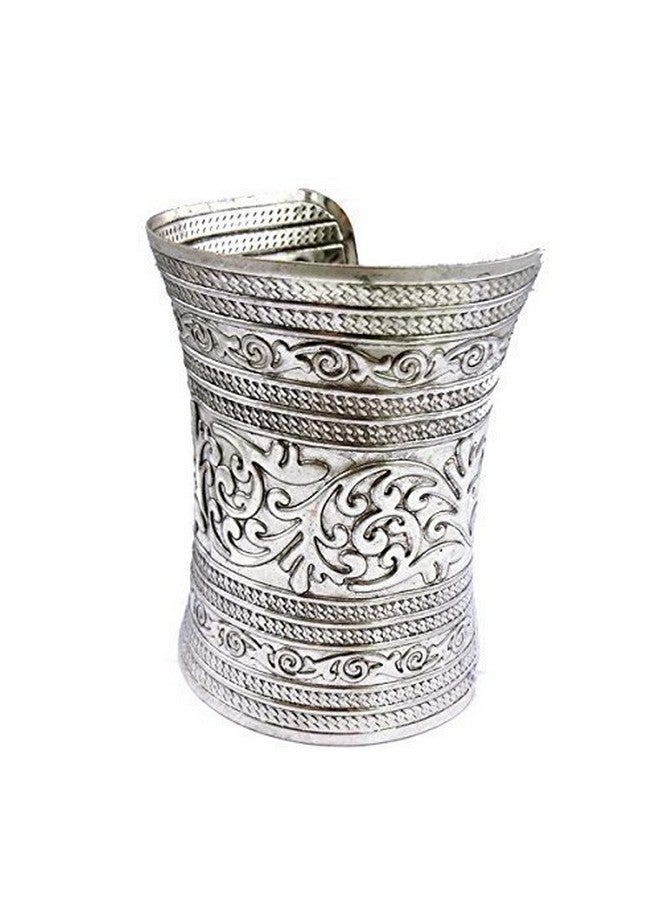 Shining Diva Fashion Carved Cuff Stylish Bracelet for Girls and Women (rrr4693b) - Image 2