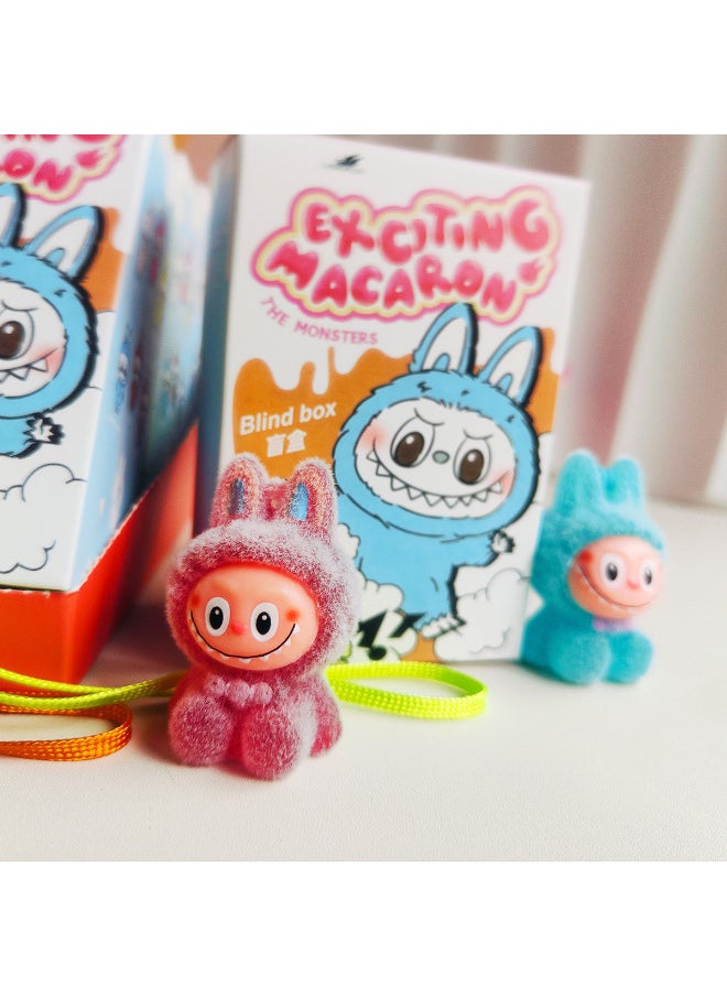 Bubble Mart Blind Box Labubu Plastic Flocking 10cm Labubu Doll Couple Bag Pendant-Color:Lb Standing Position 6cm (blind Box Color Random)