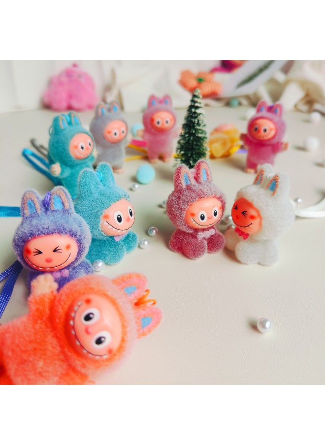 Bubble Mart Blind Box Labubu Plastic Flocking 10cm Labubu Doll Couple Bag Pendant-Color:Lb Standing Position 6cm (blind Box Color Random)