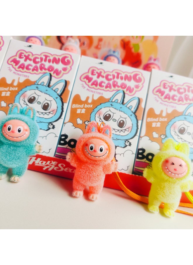 Bubble Mart Blind Box Labubu Plastic Flocking 10cm Labubu Doll Couple Bag Pendant-Color:Lb Standing Position 6cm (blind Box Color Random)