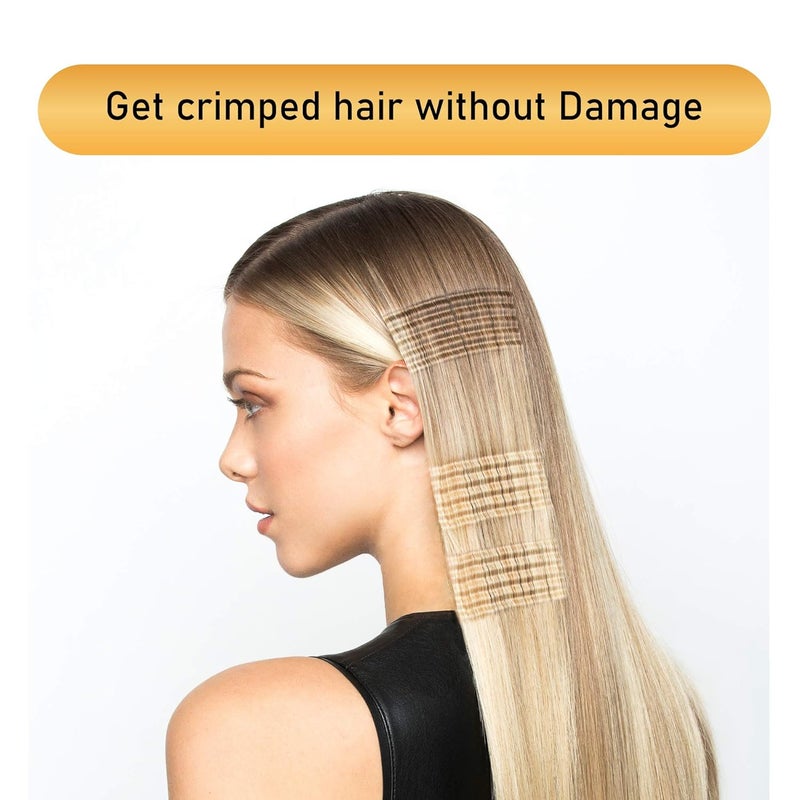 PROFESSIONAL Professional Hair Crimper With 4 X Protection Coating Gold Womens Crimping Styler Machine Iron Wide Plates Waver Corn Hair Crimping Machine Flat Irons Styling Tools with Fast Warmup  - Image 4