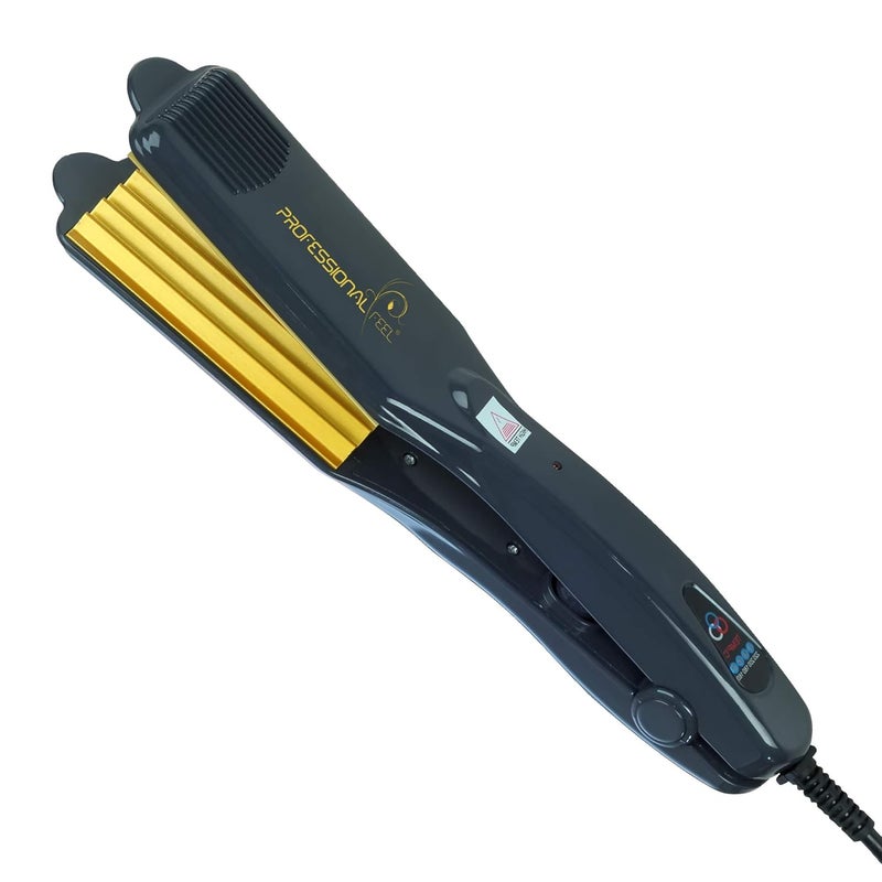 PROFESSIONAL Professional Hair Crimper With 4 X Protection Coating Gold Womens Crimping Styler Machine Iron Wide Plates Waver Corn Hair Crimping Machine Flat Irons Styling Tools with Fast Warmup  - Image 1