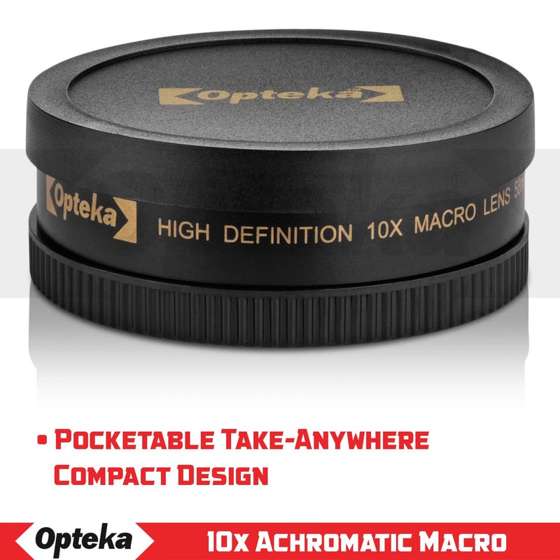 Opteka Achromatic 10x Diopter Close-Up Macro Lens for Sony E-Mount a7r, a7s, a7, a6300, a6000, a5100, a5000, a3000, NEX-7, 6, 5T, 5N, 5R Digital Cameras (Fits 40.5mm, 49mm and 58mm Threaded Lenses) - Image 2