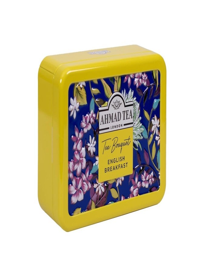 Ahmad Tea Floral Tea Tin Gift, Yellow Caddy, English Breakfast, 10 Tea Bags - Image 2