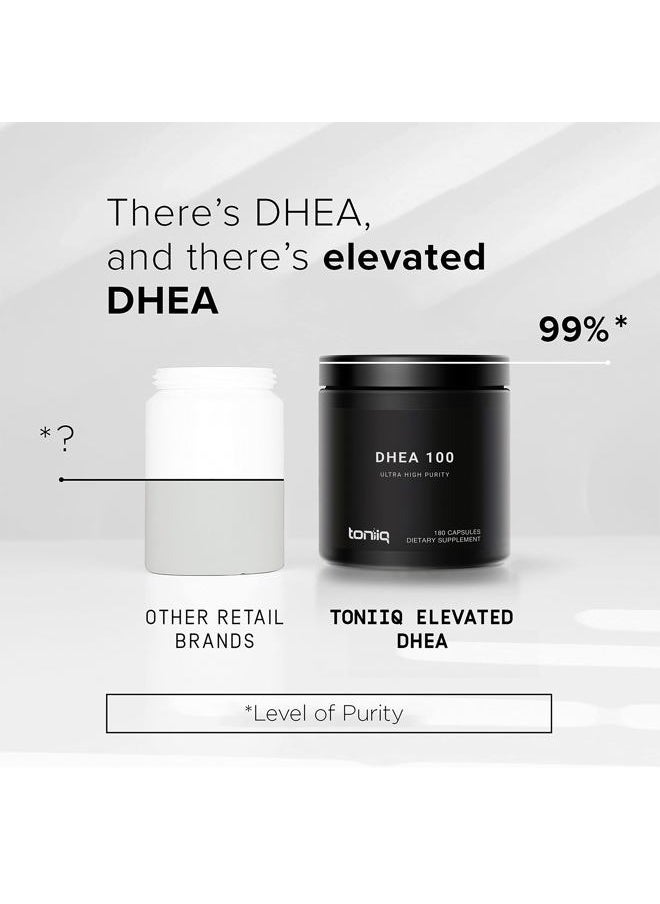 Toniiq Ultra High Strength DHEA 100mg Supplement for Men - 99%+ Highly Purified and Bioavailable Micronized DHEA Supplement for Women and Men - DHEA 100 mg - 180 Capsules  - Image 4