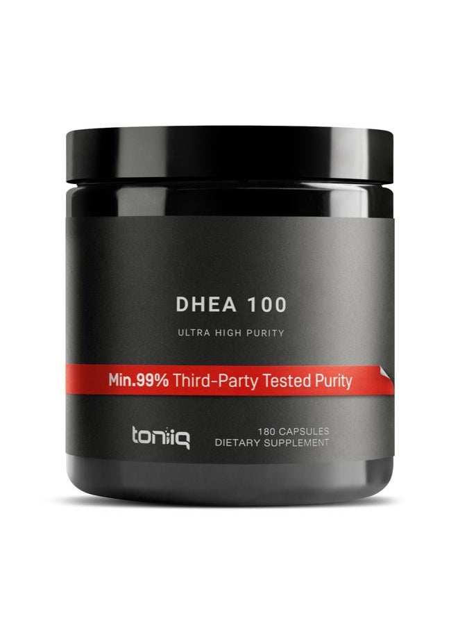 Toniiq Ultra High Strength DHEA 100mg Supplement for Men - 99%+ Highly Purified and Bioavailable Micronized DHEA Supplement for Women and Men - DHEA 100 mg - 180 Capsules  - Image 1