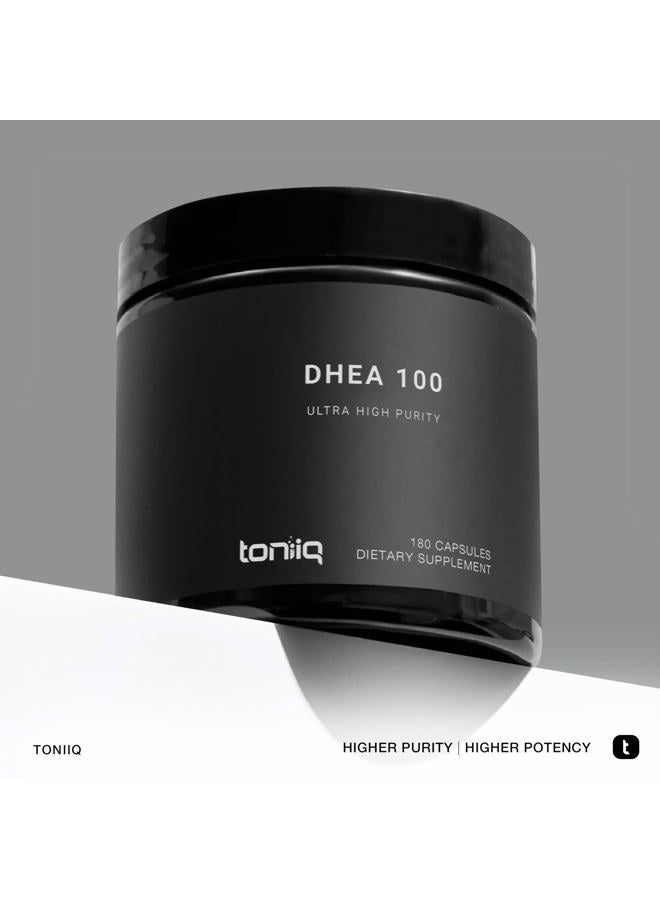 Toniiq مكمل ديهيدرو إيبي أندروستيرون (DHEA) بقوة عالية 100 ملغ للرجال - 99%+ نقاء عالي ومتاحة حيوياً مكمل ديهيدرو إيبي أندروستيرون للنساء والرجال - DHEA 100 ملغ - 180 كبسولة - Image 5