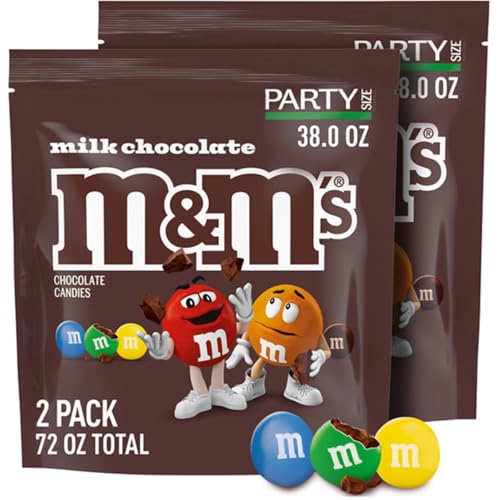 M&M'S حلوى شوكولاتة الحليب من إم إم إس بحجم حفلة 38 أونصة في كيس قابل لإعادة الإغلاق عبوة من 2 للحفلات والخبز والمشاركة - Image 1