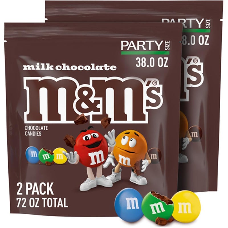 M&M'S حلوى شوكولاتة الحليب من إم إم إس بحجم حفلة 38 أونصة في كيس قابل لإعادة الإغلاق عبوة من 2 للحفلات والخبز والمشاركة - Image 3