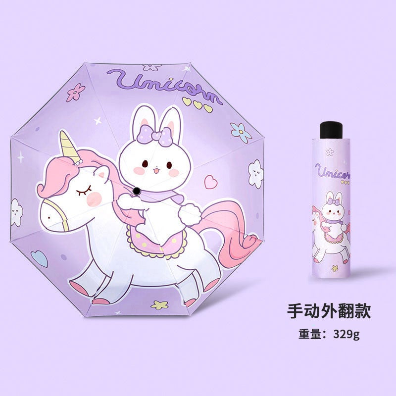 Safe Anti-Rebound Children'S Umbrella For Girls And Primary School Students School Special For Boys Sunny And Rain Dual-Purpose Folding Automatic Umbrella - Image 1
