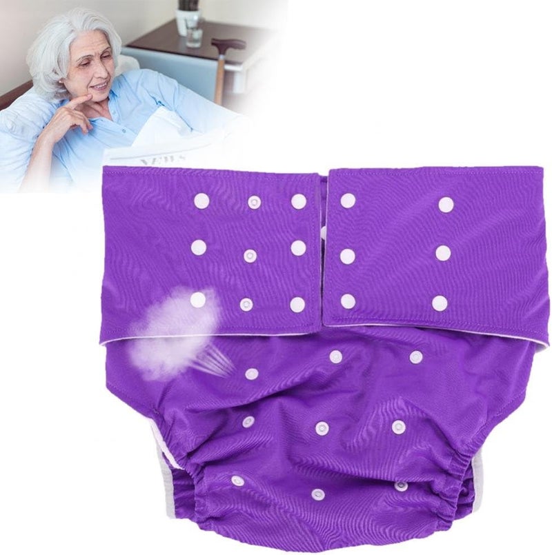 woobles Washable Adult Pocket Nappy Cover Close-Fitting Adjustable Reusable Diaper Cloth for Incontinence Care Protective Underwear, Suitable for Men Women Teen(Purple)-Purple - Image 1