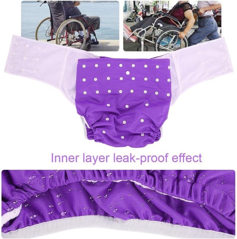 woobles Washable Adult Pocket Nappy Cover Close-Fitting Adjustable Reusable Diaper Cloth for Incontinence Care Protective Underwear, Suitable for Men Women Teen(Purple)-Purple - Image 5