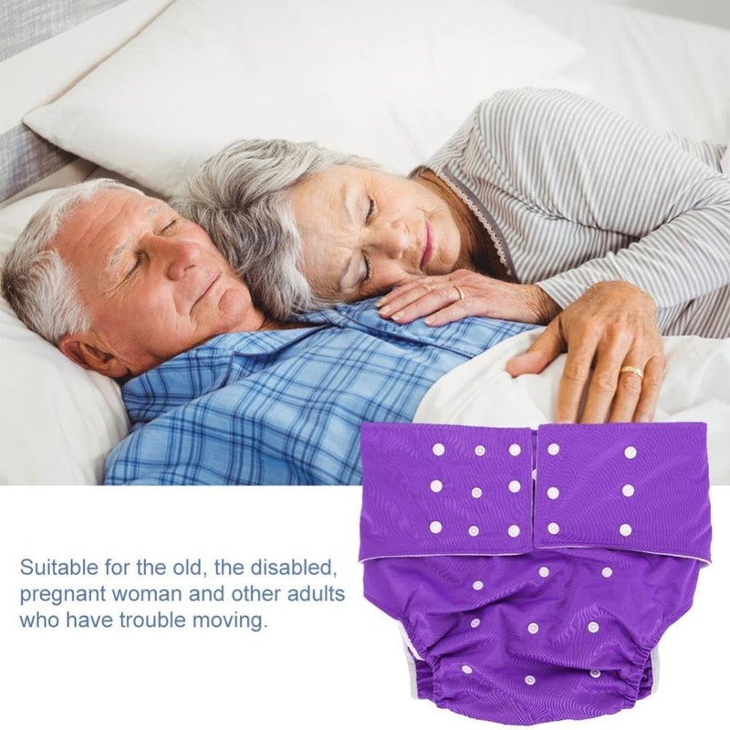 woobles Washable Adult Pocket Nappy Cover Close-Fitting Adjustable Reusable Diaper Cloth for Incontinence Care Protective Underwear, Suitable for Men Women Teen(Purple)-Purple - Image 2