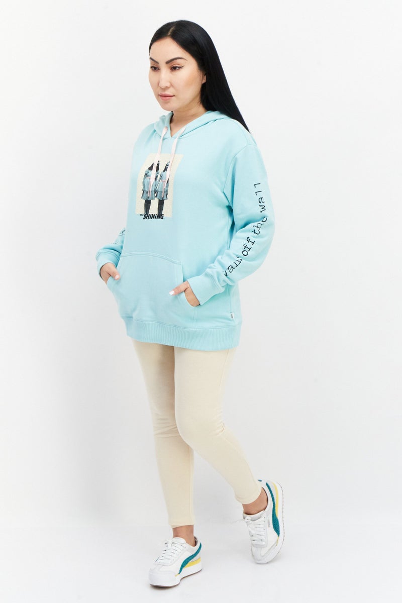 VANS Women Sportswear Fit Long Sleeves Training Sweatshirts, Turquoise - Image 3