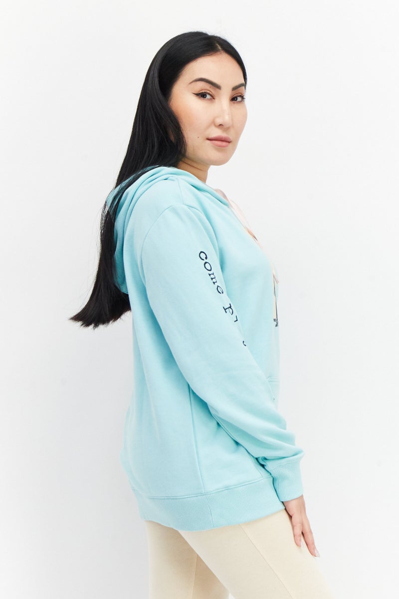 VANS Women Sportswear Fit Long Sleeves Training Sweatshirts, Turquoise - Image 2