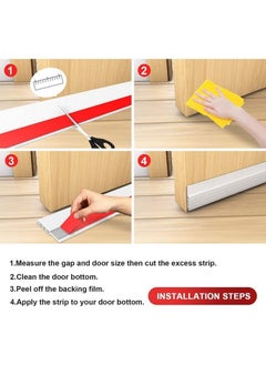 SHAYDX Door Draft Stopper, Self Adhesive Door Seal Strip, Soundproof Weather Stripping for Bottom of Door, Draft Excluder for Blocking Cold Air, Dust, Bugs, Noise, 39 Inch Door Sweep  - Image 4