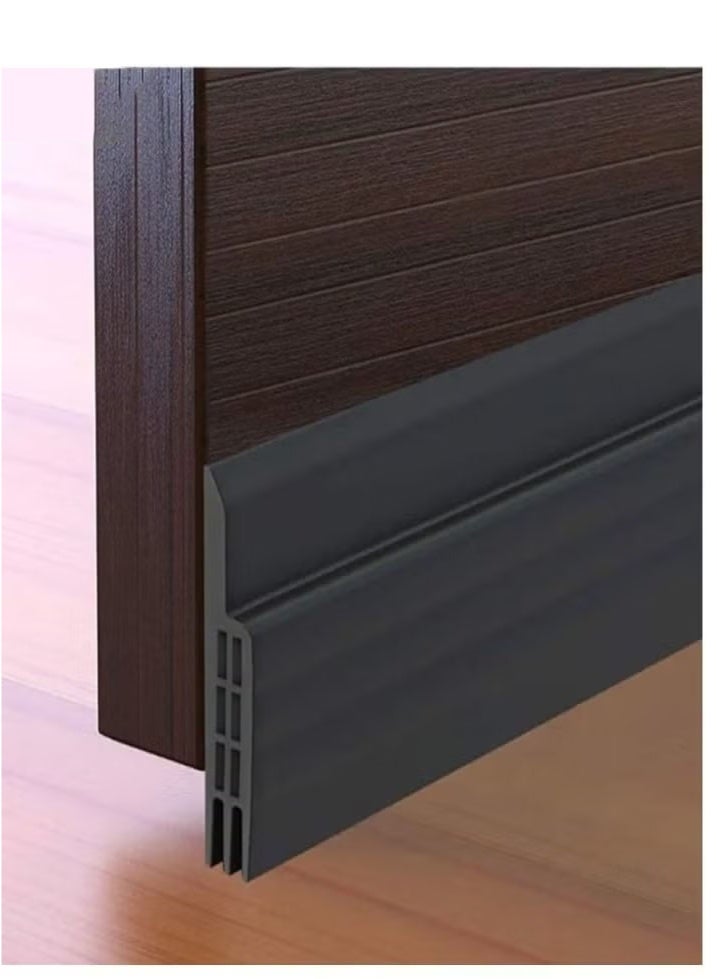 Door Draft stopper, Bottom Seal for Exterior & Interior Doors Blocker for Insects Dust Noise and weather Stripping 2”W x 39”L-BLACK. - Image 1